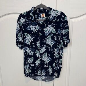 C&C California Navy Blue Floral Button-Down Shirt